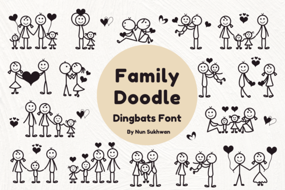 Celebrate Love and Connection with Family Doodle Dingbats