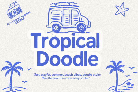 Tropical Doodle: Capturing Summer's Carefree Spirit